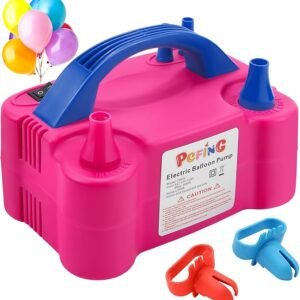 Electric Balloon Pump , Portable Balloons Inflator Blower Machine with Balloon Tie Tool & Dual Nozzle